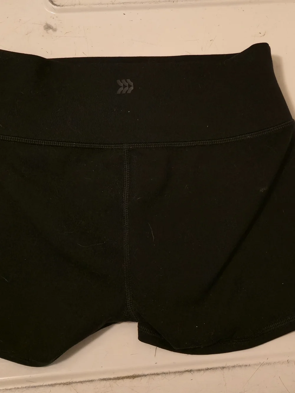 Girls High-Waist Black Athletic Shorts